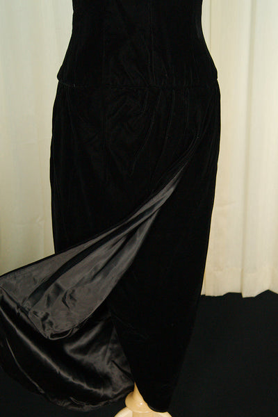 80s does 1940s Velvet Dress Cats Like Us