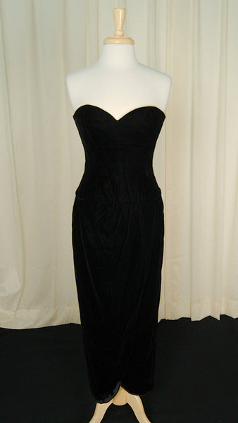 80s does 1940s Velvet Dress Cats Like Us