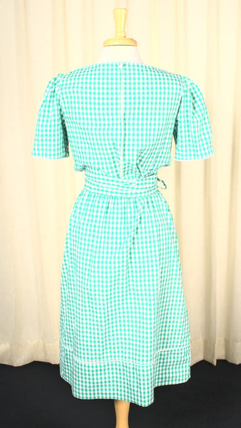 80s does 1940s Vintage Gingham Dress Cats Like Us