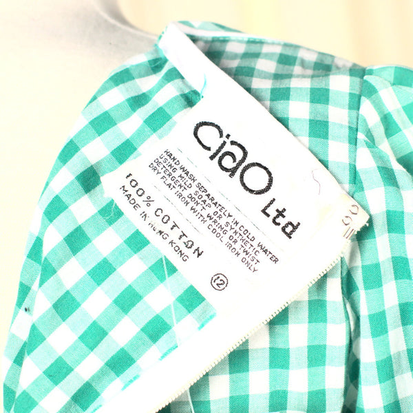 80s does 1940s Vintage Gingham Dress Cats Like Us