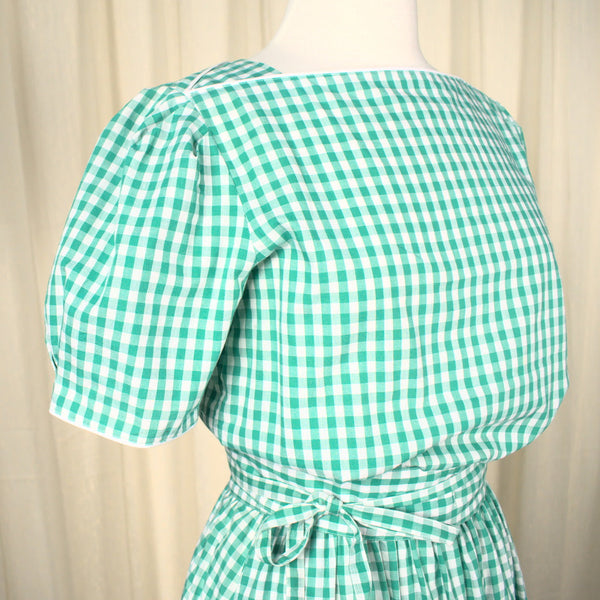 80s does 1940s Vintage Gingham Dress Cats Like Us