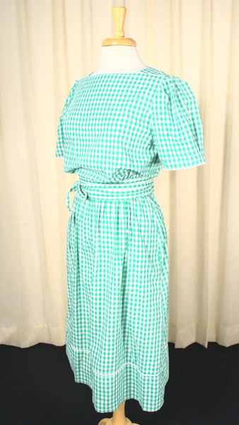 80s does 1940s Vintage Gingham Dress Cats Like Us