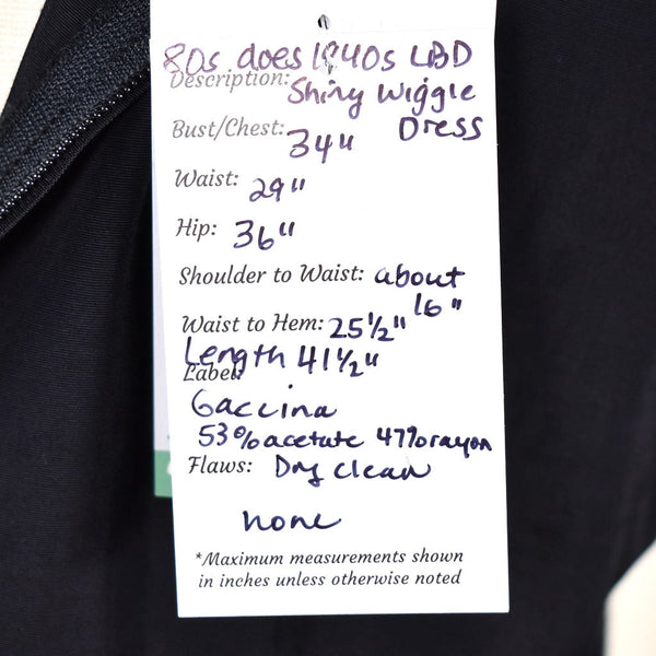 80s does 1940s Vintage LBD Wiggle Dress Cats Like Us