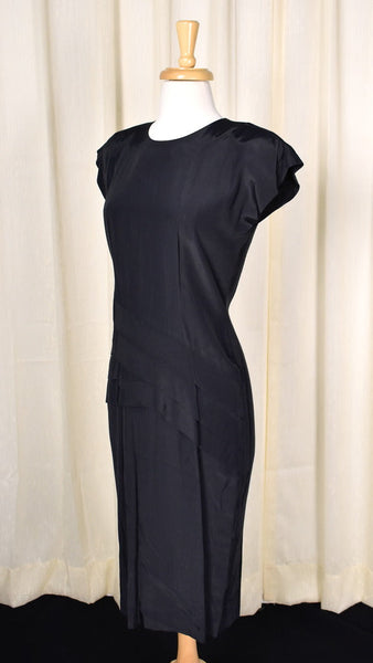 80s does 1940s Vintage LBD Wiggle Dress Cats Like Us