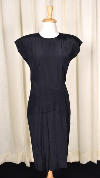 80s does 1940s Vintage LBD Wiggle Dress Cats Like Us