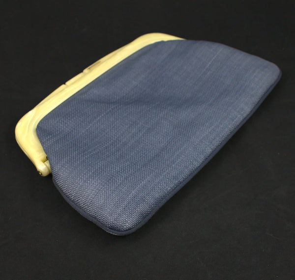 80s does 1950s Blue Clutch Bag Cats Like Us