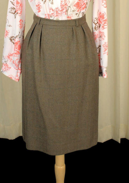 80s does 1950s Mossy Wool Skirt Cats Like Us