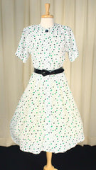 80s does 1950s Polka Dot Dress