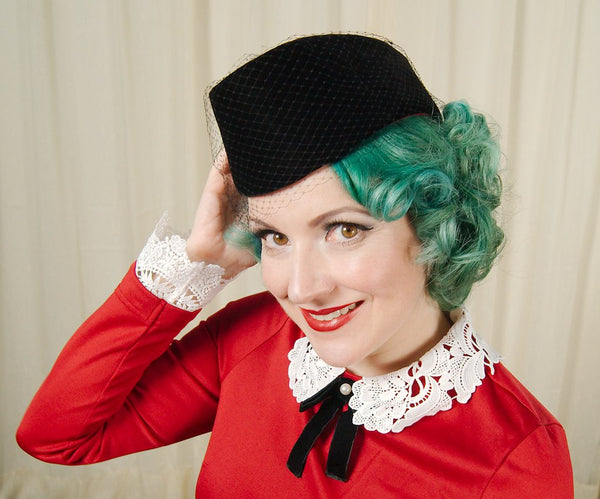 80s does 1950s Velvet Goth Hat Cats Like Us