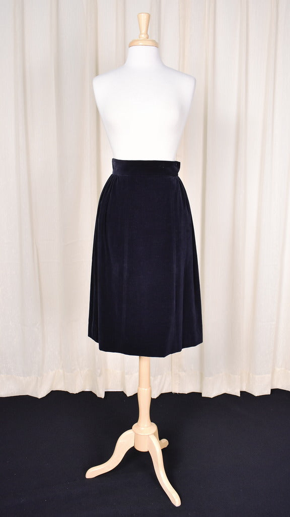 Vintage black outlet velvet skirt