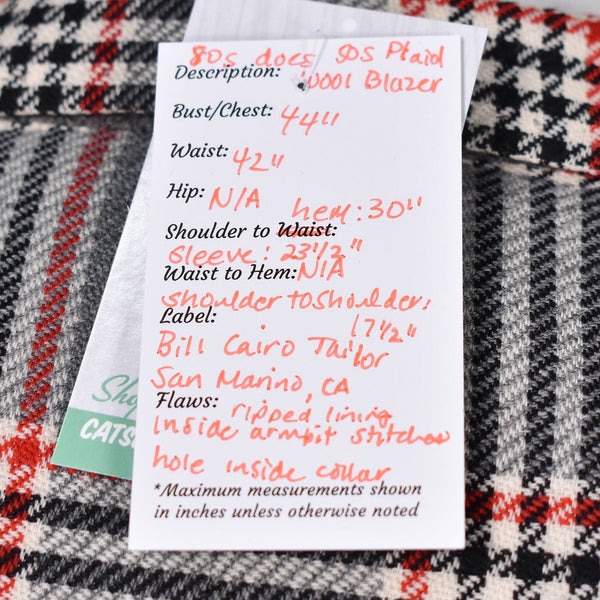 80s does 1950s Vintage Gray Blazer Cats Like Us