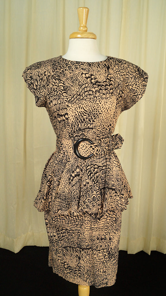80s does 40s Wild Peplum Dress Cats Like Us 80s does 40s Wild Peplum Dress Cats Like Us