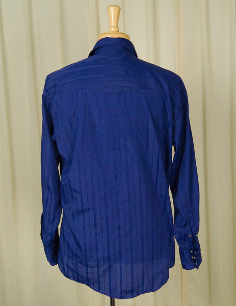 80s does 50s Blue Western Shirt Cats Like Us