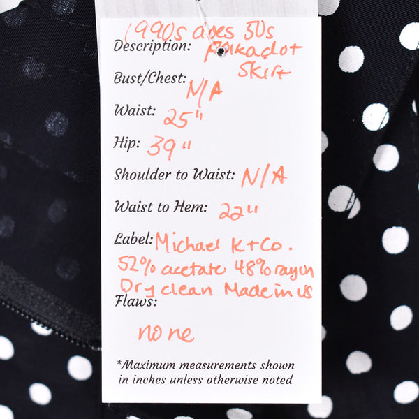 90s does 1950s Vintage Polka Dot Skirt Cats Like Us