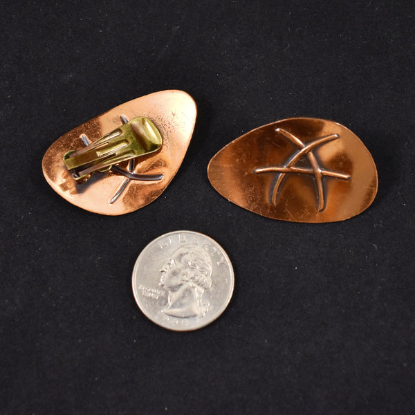 Abstract Vintage Copper Jewelry Set Cats Like Us