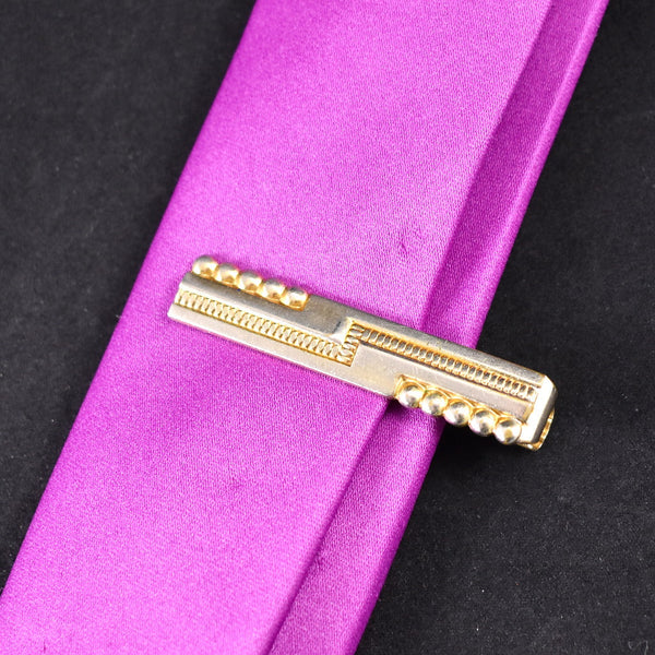 Abstract Vintage Gold Ball Tie Bar Cats Like Us