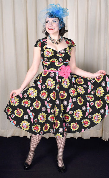 Amias Love Hearts 50s Dress Cats Like Us