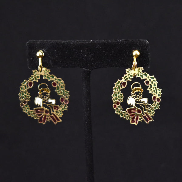Angel Wreath Vintage Earrings Cats Like Us