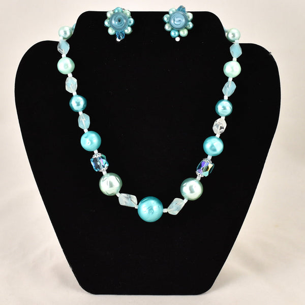 Aqua Pearl Necklace Set Cats Like Us