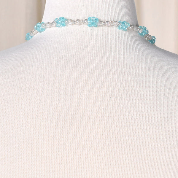 Aqua & White Bead Necklace Cats Like Us