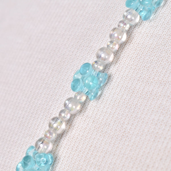 Aqua & White Bead Necklace Cats Like Us