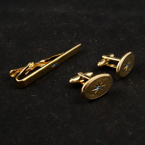Atomic Cuff Links & Tie Bar Set Cats Like Us