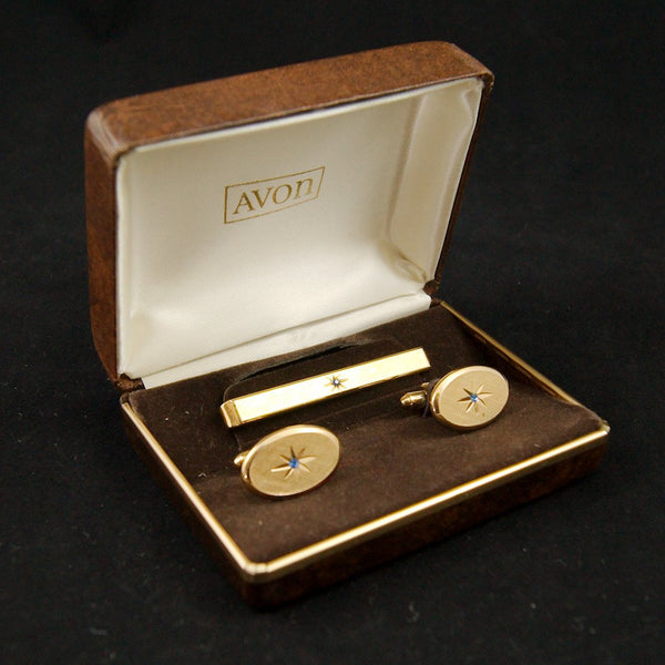 Atomic Cuff Links & Tie Bar Set Cats Like Us