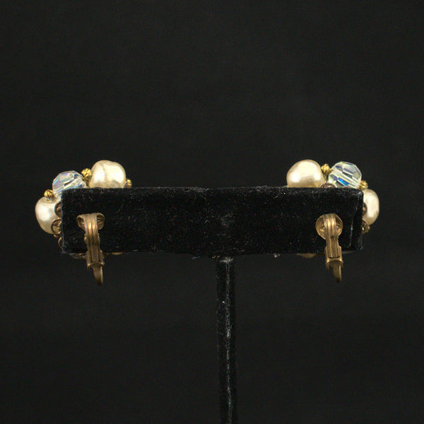Aurora Borealis & Pearl Vintage Earrings Cats Like Us