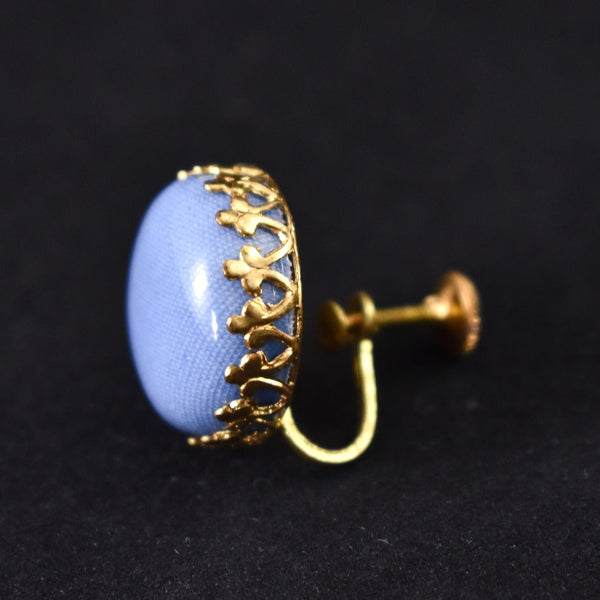 Baby Blue Framed Dot Vintage Earrings Cats Like Us