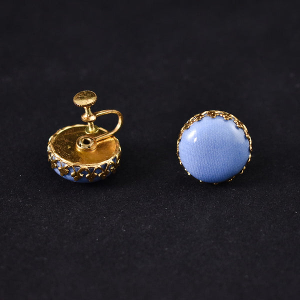 Baby Blue Framed Dot Vintage Earrings Cats Like Us