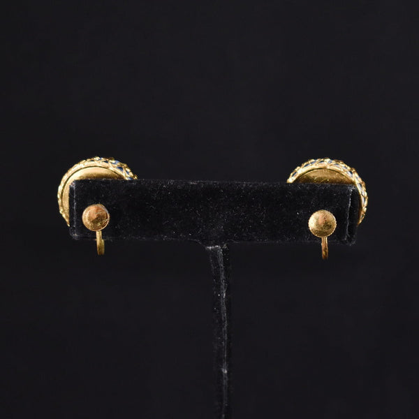 Baby Blue Framed Dot Vintage Earrings Cats Like Us