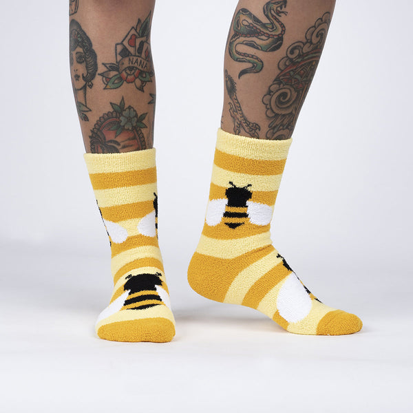 Bee Cozy Slipper Socks Cats Like Us