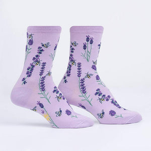 Bees & Lavender Crew Socks Cats Like Us