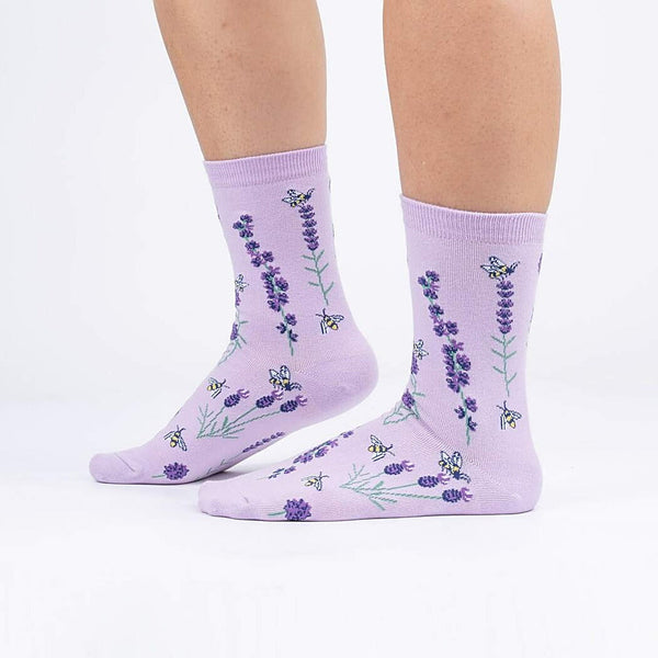 Bees & Lavender Crew Socks Cats Like Us