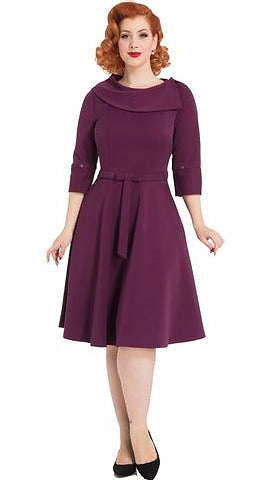 Belle Fur Collar Swing Dress Cats Like Us