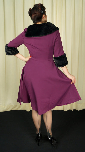 Belle Fur Collar Swing Dress Cats Like Us