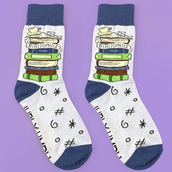 Bibliophile Book Socks Cats Like Us