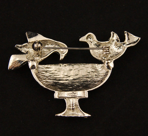 Bird Bath Brooch Cats Like Us