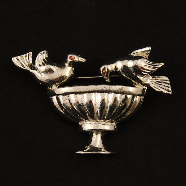 Bird Bath Brooch Cats Like Us