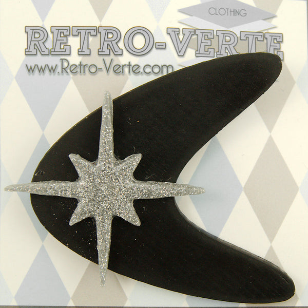 Black Atomic Starburst Brooch Cats Like Us