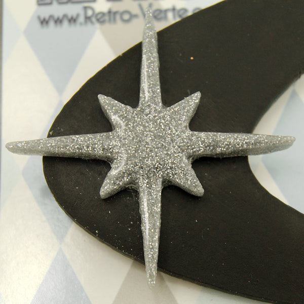 Black Atomic Starburst Brooch Cats Like Us