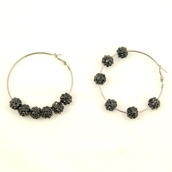 Black Bead Hoop Earrings Cats Like Us