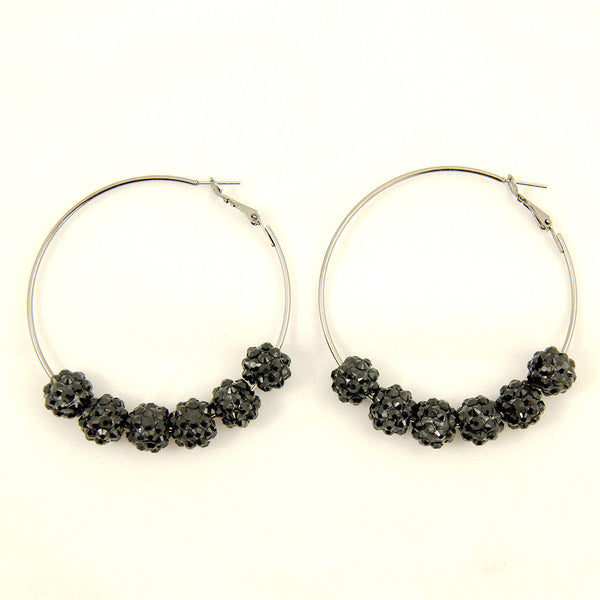 Black Bead Hoop Earrings Cats Like Us