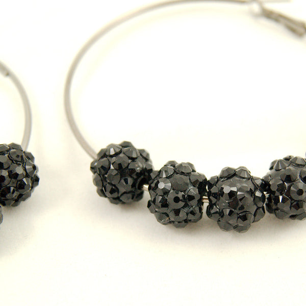 Black Bead Hoop Earrings Cats Like Us