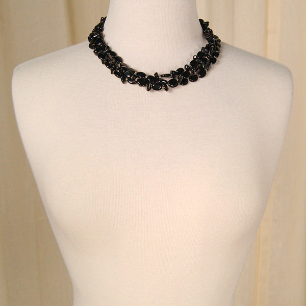 Black Bead Triple Necklace Cats Like Us