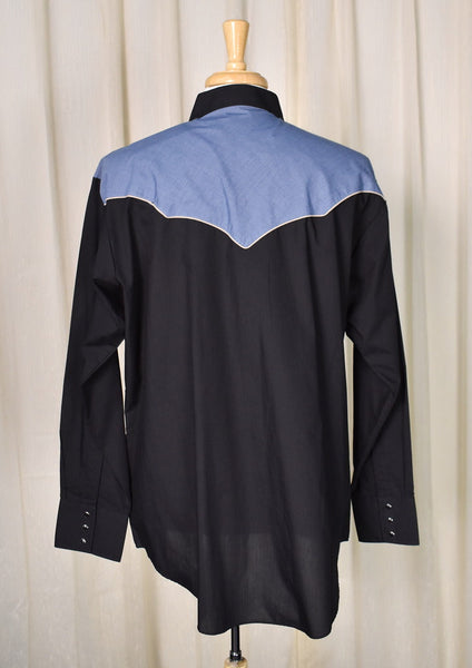 Black & Blue Western Shirt Cats Like Us