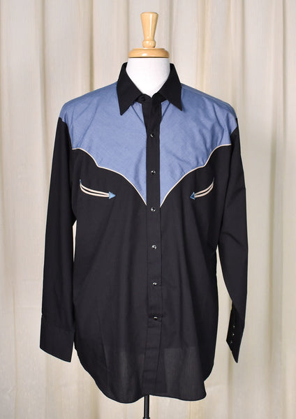 Black & Blue Western Shirt Cats Like Us