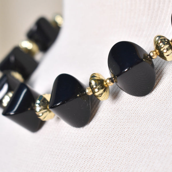 Black Chunky Bead Necklace Cats Like Us