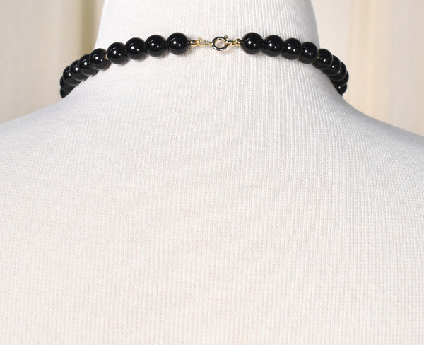 Black Chunky Bead Necklace Cats Like Us