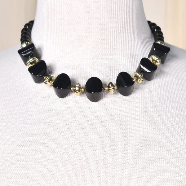 Black Chunky Bead Necklace Cats Like Us